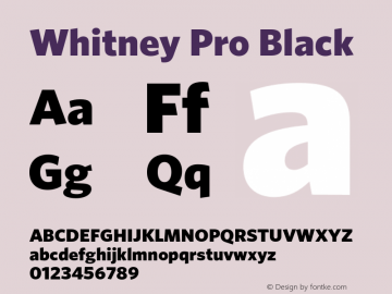 Whitney Pro Black Version 2.200 Pro (Latin-X, Greek, Cyrillic-X)图片样张