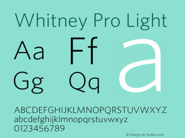 Whitney Pro Light Version 2.200 Pro (Latin-X, Greek, Cyrillic-X)图片样张