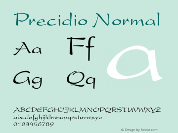 Precidio Normal 1.000 Font Sample