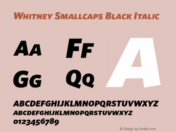 Whitney Smallcaps Black Italic Version 1.3 Basic图片样张