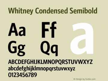 Whitney Condensed Semibold Version 1.3 Basic图片样张