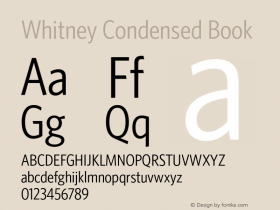 Whitney Condensed Book Version 1.3 Basic Font Sample