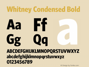 Whitney Condensed Bold Version 1.3 Basic图片样张