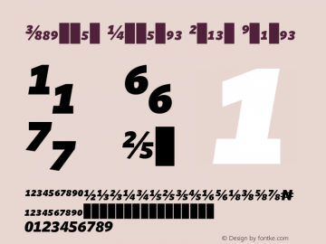 Whitney Numeric Black Italic Version 1.3 Basic Font Sample