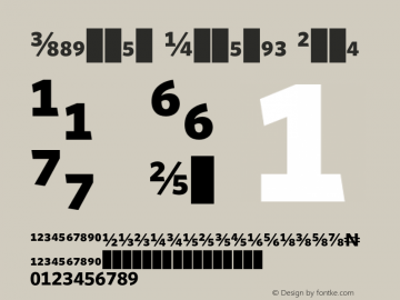 Whitney Numeric Bold Version 1.3 Basic Font Sample