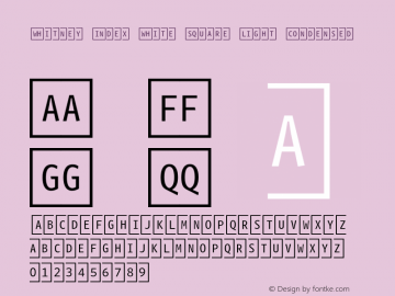 Whitney Index White Square Light Condensed Version 1.3 Basic Font Sample