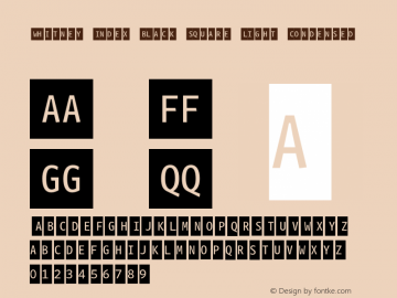 Whitney Index Black Square Light Condensed Version 1.3 Basic图片样张