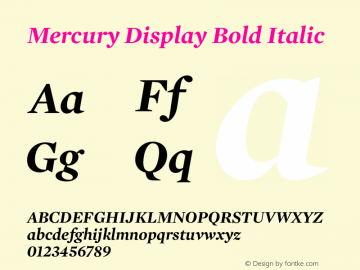 Mercury Display Bold Italic Version 1.000图片样张