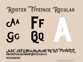 Roister Typeface Regular Version 1.000 Font Sample