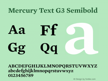 Mercury Text G3 Semibold Version 1.000图片样张