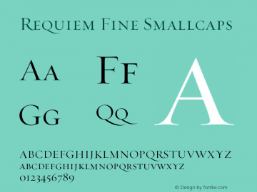 Requiem Fine Smallcaps Version 1.000 Font Sample