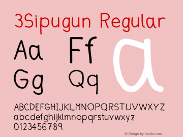 3Sipugun Regular Version 1.000 Font Sample