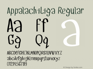AppalachiLiga Regular Version 1.000 Font Sample