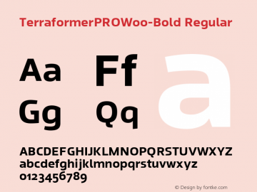 TerraformerPROW00-Bold Regular Version 1.50 Font Sample