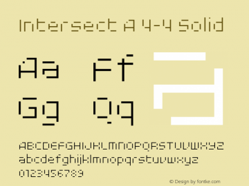 Intersect A 4-4 Solid Version 1.000 Font Sample