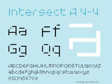 Intersect A 4-4 Version 1.000 Font Sample
