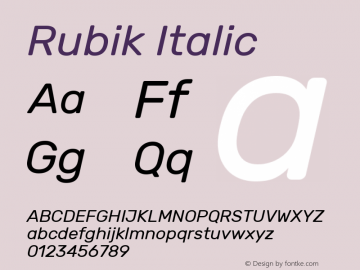 Rubik Italic Version 1.002图片样张