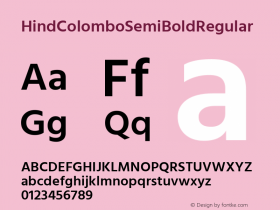 Hind Colombo SemiBold Regular Version 1.000;PS 1.0;hotconv 1.0.86;makeotf.lib2.5.63406; ttfautohint (v1.4.1) Font Sample