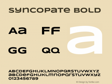 Syncopate Bold Version 1.000 2011 Font Sample