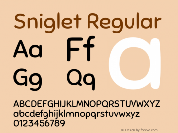 Sniglet Regular Version 2.000; ttfautohint (v0.95) -l 8 -r 50 -G 200 -x 14 -w 