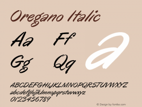 Oregano Italic Version 1.000图片样张