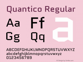Quantico Regular Version 2.002 Font Sample