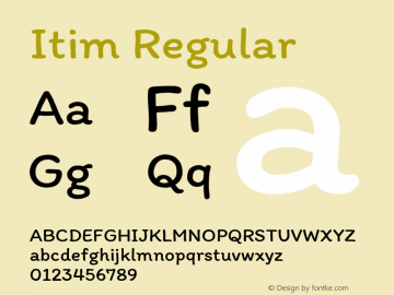 Itim Regular Version 1.002g Font Sample