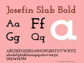 Josefin Slab Bold Version 1.000 Font Sample