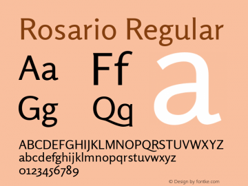 Rosario Regular Version 1.004 Font Sample