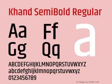 Khand SemiBold Regular Unknown Font Sample