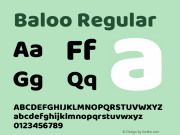 Baloo Regular Version 1.007;PS 1.000;hotconv 1.0.88;makeotf.lib2.5.647800 Font Sample