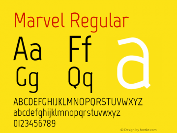 Marvel Regular Version 1.001 Font Sample