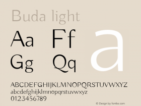 Buda light Version 1.002 Font Sample