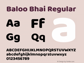 Baloo Bhai Regular Version 1.007;PS 1.000;hotconv 1.0.88;makeotf.lib2.5.647800图片样张