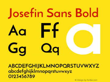 Josefin Sans Bold Version 1.0 Font Sample