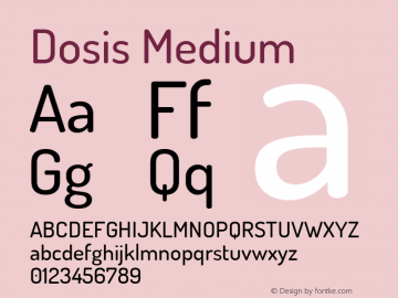 Dosis Medium Version 1.007图片样张