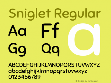 Sniglet Regular Version 2.000; ttfautohint (v0.95) -l 8 -r 50 -G 200 -x 14 -w 