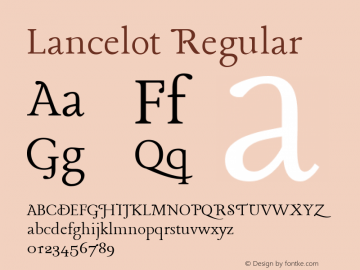 Lancelot Regular 1.004 Font Sample
