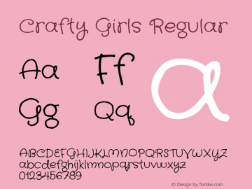 Crafty Girls Regular Version 1.000 Font Sample
