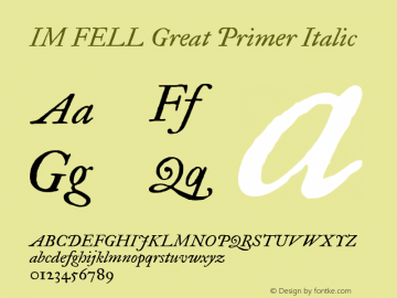 IM FELL Great Primer Italic 3.00图片样张