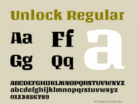 Unlock Regular Version 1.002 Font Sample