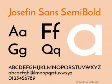 Josefin Sans SemiBold Unknown图片样张