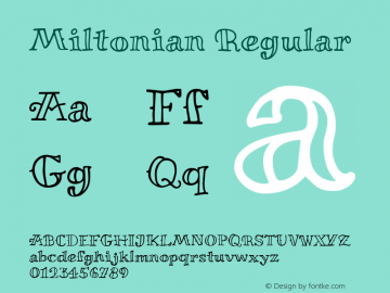 Miltonian Regular Version 1.008 Font Sample