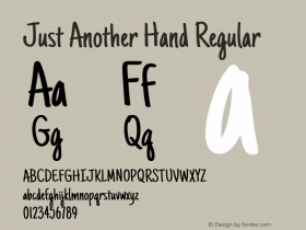Just Another Hand Regular Version 1.000 Font Sample