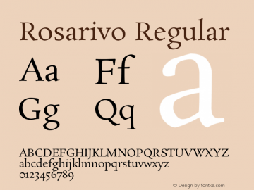 Rosarivo Regular Version 1.003 Font Sample