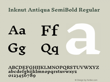 Inknut Antiqua SemiBold Regular Version 1.002图片样张