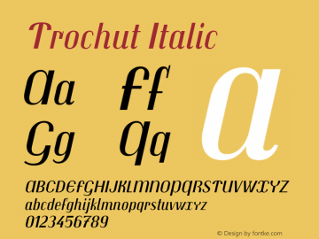 Trochut Italic Version 1.001 Font Sample