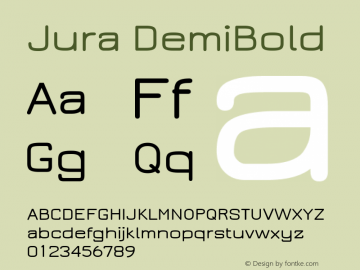 Jura DemiBold Version 2.5.1 Font Sample