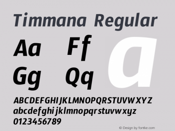 Timmana Regular Version 1.0.4; ttfautohint (v1.2.42-39fb) Font Sample