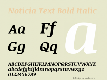 Noticia Text Bold Italic Version 1.003图片样张